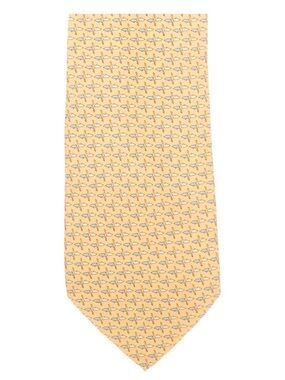 Salvatore Ferragamo Yellow Patterned Men's Tie